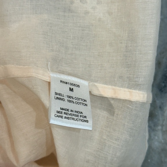 Women’s ANTHROPOLOGIE LOVE SAM Eyelet Embroidered cream midi dress- Size Medium - Picture 10 of 11